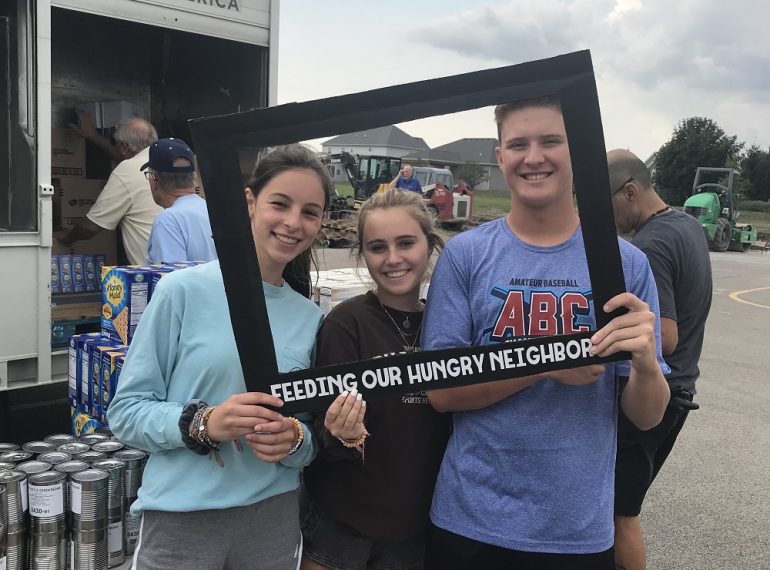 Mobile Food Pantry trucks provide 10,000 lbs of food to struggling families in Minooka, IL and surrounding communities.